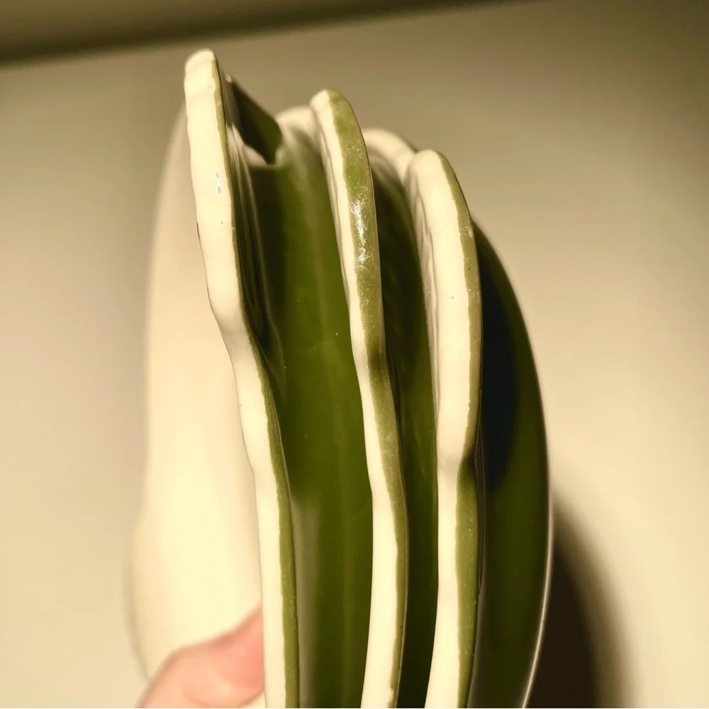 Vtg Hall Green White 6